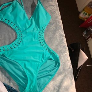Aqua blue bathing suit